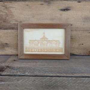 Vintage Wooden Scene of Dunoon Victorian Pier in Scotland